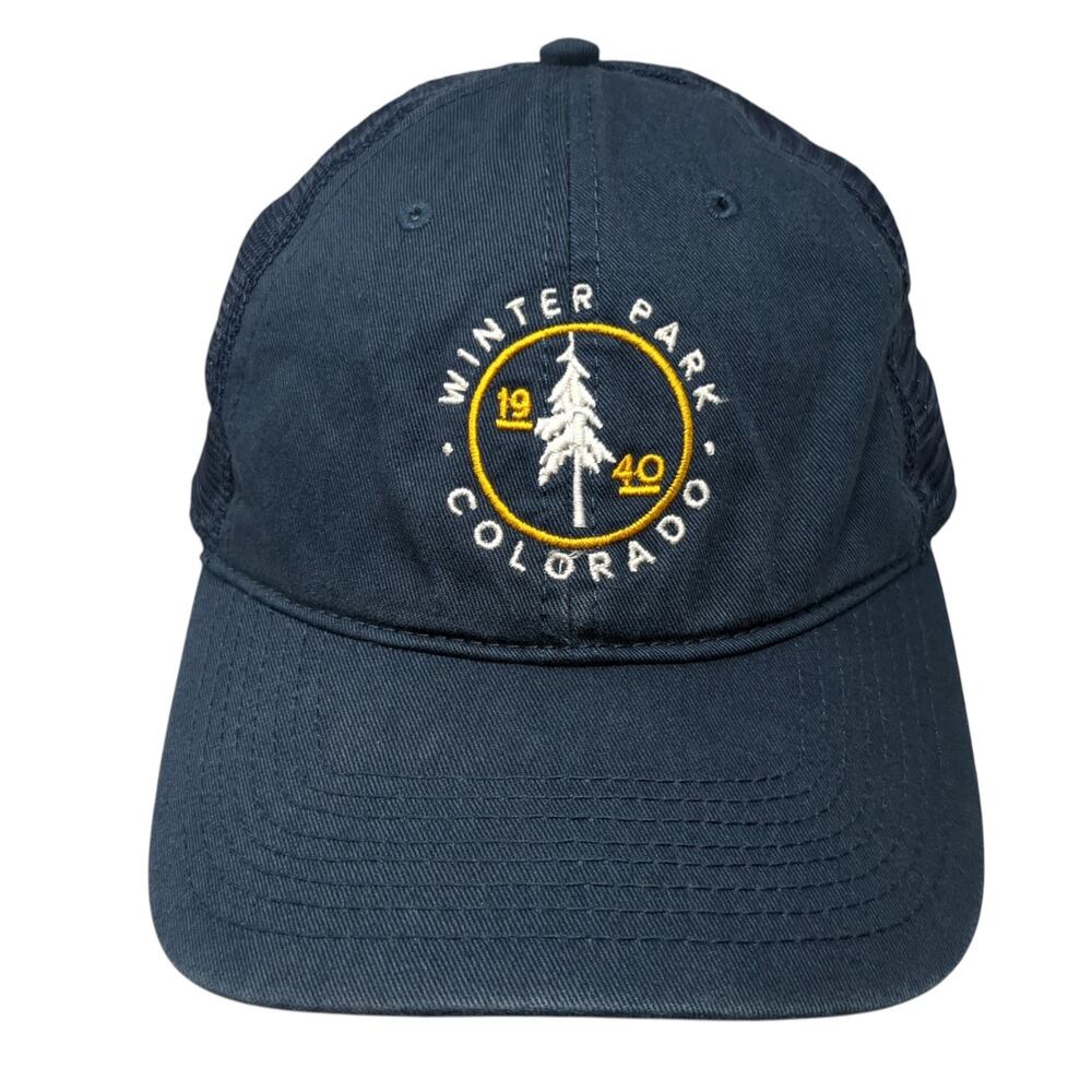 Winter Park Colorado Snapback Trucker Hat Blue One Size Adjustable Techstyles